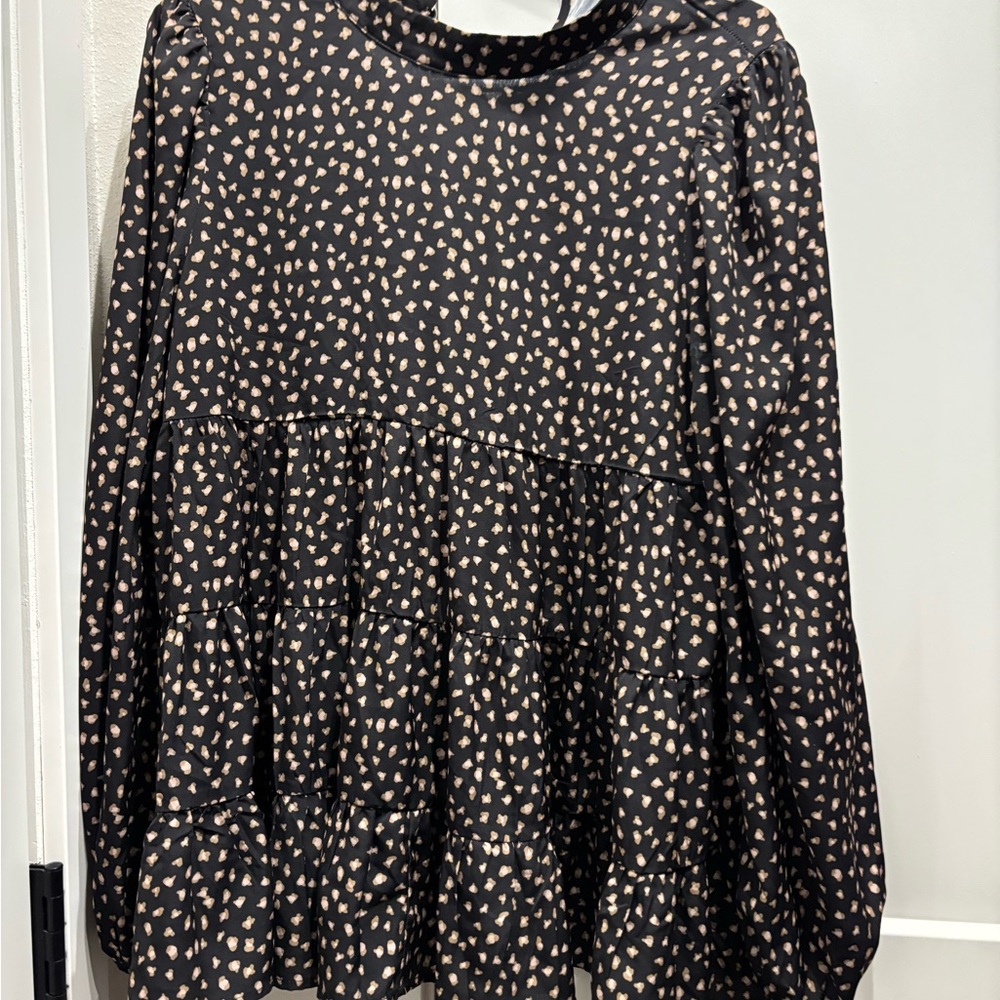 Pinkblush Black Tiered Tunic with Peter Pan Collar